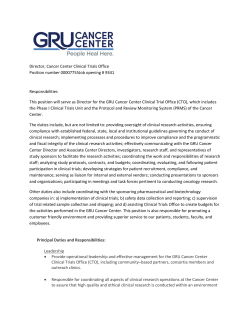Director, Cancer Center Clinical Trials Office Position number