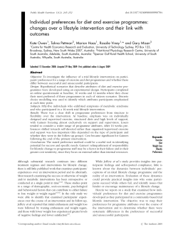 Individual preferences for diet and exercise programmes