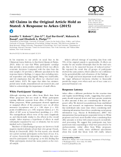 All Claims in the Original Article Hold as Stated: A Response to