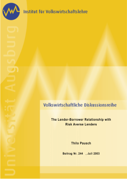 The Lender-Borrower Relationship with Risk Averse Lenders Thilo