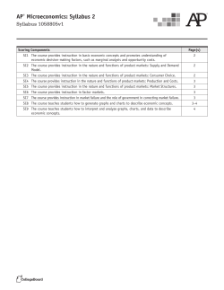 AP&reg; Microeconomics: Syllabus 2