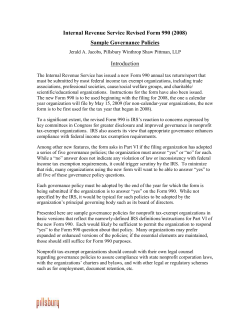 Sample Governance Policies - Association of College Honor Societies