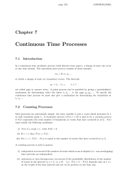 Continuous Time Processes
