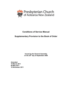 Conditions of Service Manual - Presbyterian Church of Aotearoa
