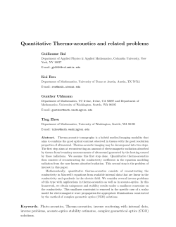 Quantitative Thermo-acoustics and related problems