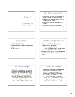 Key Concepts and Skills Chapter Outline Cash Flows to