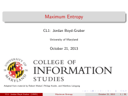 Maximum Entropy