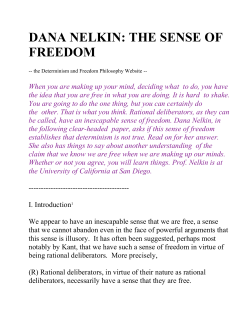 dana nelkin: the sense of freedom