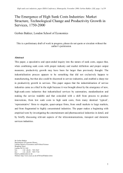 Gerben Bakker High Sunk Costs Industries