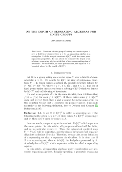 ON THE DEPTH OF SEPARATING ALGEBRAS FOR FINITE