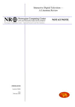 Interactive Digital Television