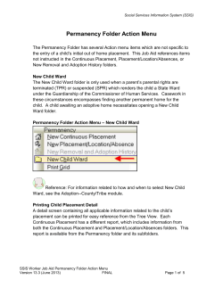Placement Module - Minnesota Department of Human Services
