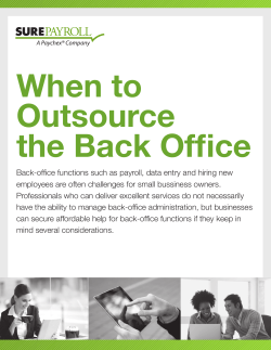 Back-office functions such as payroll, data entry and hiring new