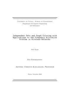 Independent Sets and Graph Coloring with Applications to the