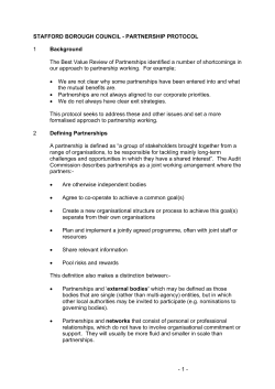 STAFFORD BOROUGH COUNCIL - PARTNERSHIP PROTOCOL 1