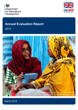 DFID Evaluation Annual Report 2015
