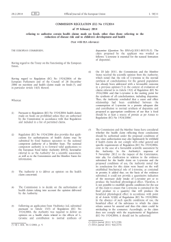 Commission Regulation (EU) - The Food Safety Authority of Ireland