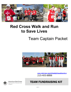 Team Captain Packet Red Cross Walk and Run to Save Lives