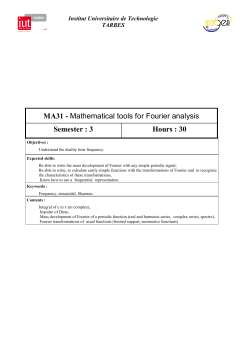 MA31 - Mathematical tools for Fourier analysis