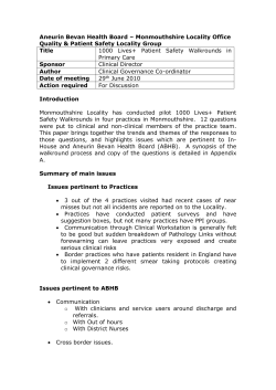 Monmouth Locality primary care WalkRound report