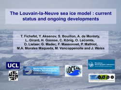 Overview of the MILMO project T. Fichefet Universit&eacute;