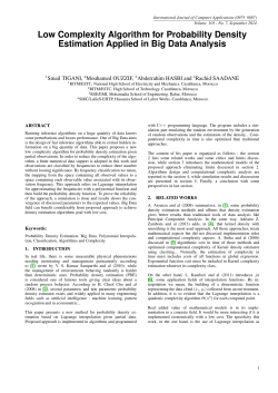 Low Complexity Algorithm for Probability Density Estimation Applied