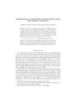 HYPERSPACES OF SEPARABLE BANACH SPACES WITH THE