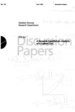 A Dynamic Equilibrium Analysis of a Carbon Tax