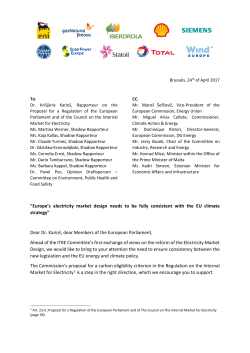 "Europe`s electricity market design needs to be fully consistent with