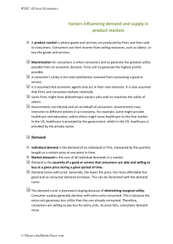 Factors influencing demand and supply in product markets