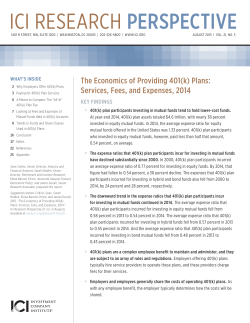 ICI RESEARCH PERSPECTIVE - Investment Company Institute