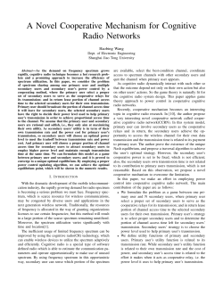A Novel Cooperative Mechanism for Cognitive Radio Networks