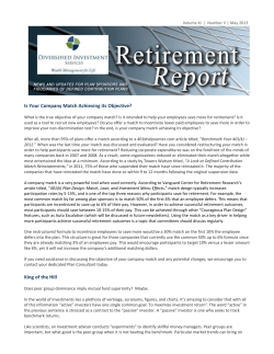 2013 May Retirement Report - Commonwealth Financial Network
