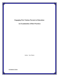 Engaging First Nations Parents in Education