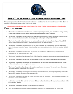 2013 Touchdown Club Membership Information We urge everyone