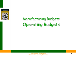 Manufacturing Budgets