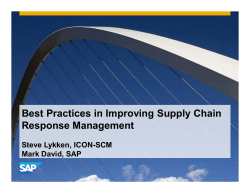 Best Practices in Improving Supply Chain Response