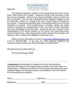 Attached you will find the Aloha Configuration Worksheets