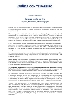 Lavazza con te partir&ograve; 20 years, 240 months, 170 photographs