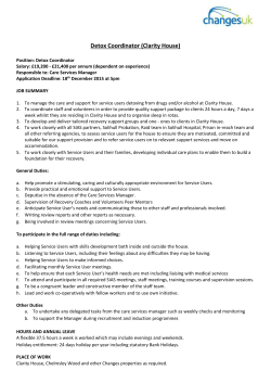 Detox Coordinator (Clarity House)