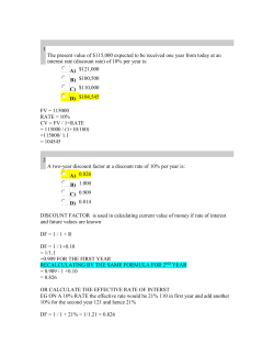 1 The present value of $115,000 expected to be received one year