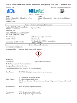 SDS for Product: DEEP BLUE Portable Toilet Additive, All