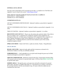 GENERAL LOCAL RULES The rules of the