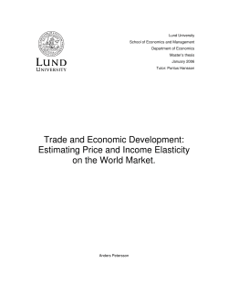 Trade and Economic Development: Estimating Price and Income
