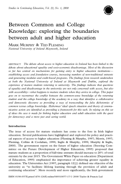 Between Common and College Knowledge: exploring