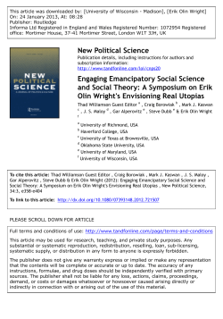 A Symposium on Erik Olin Wright`s Envisioning Real Utopias