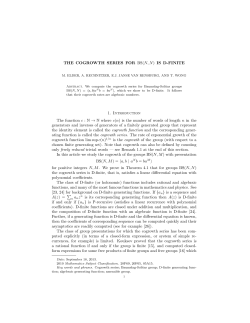 THE COGROWTH SERIES FOR BS(N,N) IS D