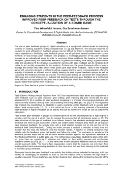 engaging students in the peer-feedback process improved peer