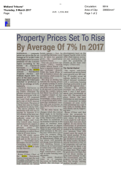 Property Prices Set To Rise By Average Of 7% In 2017