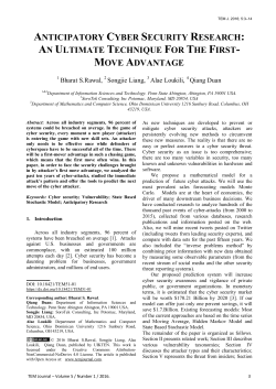 Anticipatory Cyber Security Research